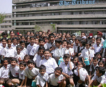 Students of J.B. Model School, Sector 27, Chandigarh visited The Tribune office 