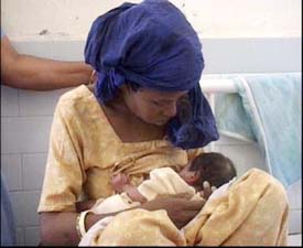 Manju with her baby at the Samrala Civil Hospital