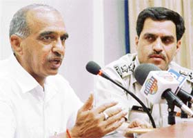 Haryana Finance Minister Sampat Singh talking to mediapersons in Ambala
