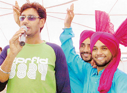Harbhajan Mann talks to the audience on his visit to Ludhiana on Thursday. 