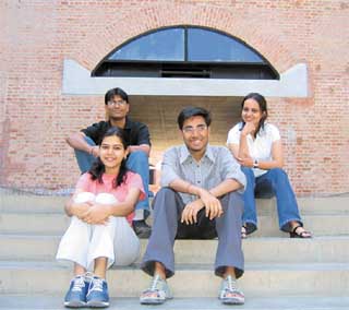 American Express to England: Tulika (front row) with her friends at the IIM, Ahmedabad