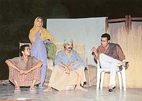 A scene from "Panj Kalyani", one of the three plays of Sardar Gursharan Singh, which were staged at the Pracheen Kala Kendra
