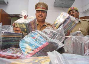 Pornographic material and pirated CDs seized in the Capital on Tuesday.
