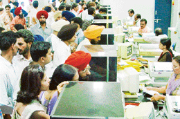 Heavy rush of passport seekers at the Regional Passport Office, Chandigarh. 