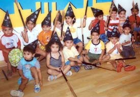 Tiny tots at a workshop in Kangaroo Kids, Urban Estate, Dugri, on Friday