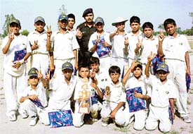 Kanpur Cricket Nursery team which won the sixth annual MES cricket hot weather tournament which concluded 