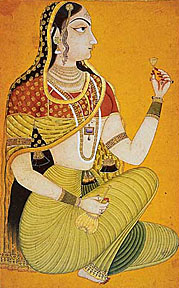 Seated princess: 18th century painting from Rajasthan