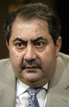 Iraqi Foreign Minister Hoshyar Zebari talks to reporters during an interview conducted at United Nations headquarters