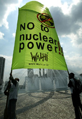 Activists from the Indonesian Forum for the Environment (Walhi) protest to mark International Environment Day in Jakarta
