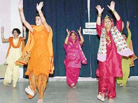 Girls perform on the concluding day of a summer camp nurturing children’s talent at Ajit Karam Singh International Public School, Sector 41, Chandigarh
