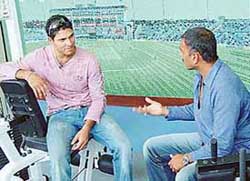 Star talk: Yuvraj Singh and Ravi Shastri in SAS Nagar on Thursday for an interview to be aired on ESPN