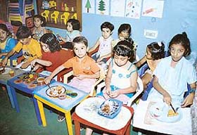 Children at a summer camp in Tiny Tots Preparatory School, Sector 38, Chandigarh