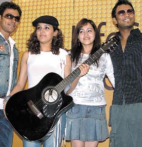 Youth band Aasma during its introductory performance for LifeStyle Weekends at a Press conference in the Capital
