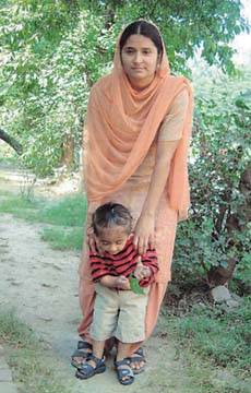Rajwant with her son. She moved court and her in-laws agreed to take her to Germany
