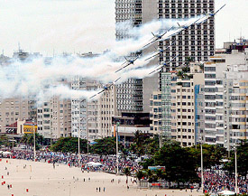 Brazilian Air Force planes fly in formation