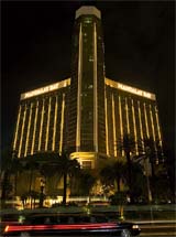 Traffic passes in front of the Mandalay Bay Resort and Casino in Las Vegas, Nevada