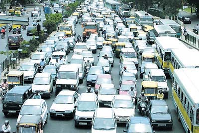 A trial run on the new flyover at Lajpat Nagar in the Capital