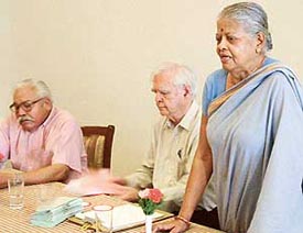 Mrs S. Bambah speaks during a talk on Mental health held at Himachal Bhavan in Sector 28, Chandigarh, on Thursday. 
