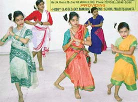 Children perform during a summer workshop organised by Sensations Hobby Zone in Mohali.