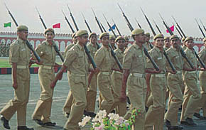 The passing out parade at Police Training College, Jharoda Kalan, in the Capital on Thursday