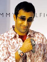 Bollywood actor Rahul Khanna displays a Tommy Hilfiger freedom collection watch in New Delhi 