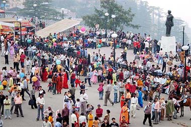 Tourists enjoying at the famous Ridge