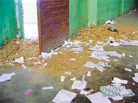 Shastri Badminton Hall in Ludhiana which got damaged during the last general election