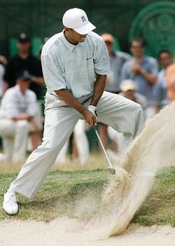 Angel Cabrera from Argentina hits his second shot