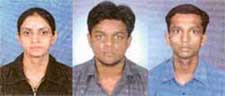 Surbhi Handa, Anil Kumar and Akash Srivastava of the Gujranwala Guru Nanak Institute of Management and Technology, who have secured third, seventh and ninth position, respectivel