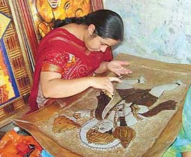 A student participates in a painting camp organised by Assem Art Garden in Ludhiana on Wednesday. 