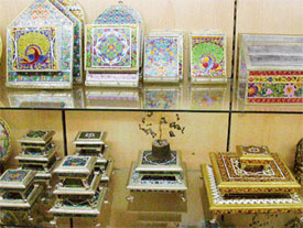 Ethnic jewellery box on display