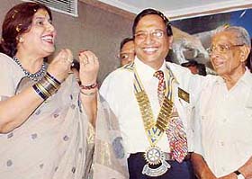The collar of District Governor for the Rotary International District was handed over to Parmod Vij 