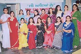 Models who participated in a fashion show organised by the New Era I.T.C. for Women in Kharar