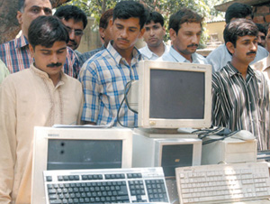 A booty in computers and printers, which was recovered from a gang in the Capital on Monday.