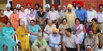 Members of the Punjab Regiment Officers Association and their wives at a social evening organised in Chandigarh on Monday