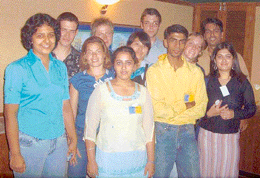 Students of Inlingua School of Languages along with AIESECs interns at Hideout in Panchkula on Monday.
