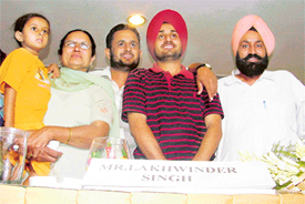 Mr Lakhwinder Singh of Faridkot, who won the jackpot of Rs 2 crore, in Ludhiana
