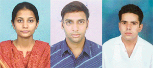 Shilpa Singhania, Pradeep Kumar and Munish Dhawan, students of the Punjab College of Technical Education