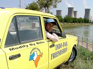 Mr Harpreet Pappu looks out of his car in Bathinda on Tuesday