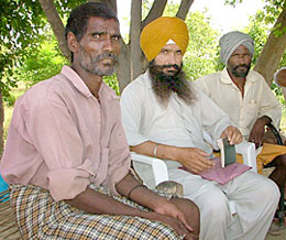 Jangir Singh, who was paraded in Kuttianwali village in Muktsar district after his face was blackened, in the house of Lakhwinder Singh