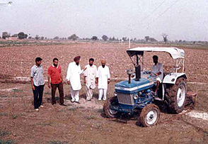 Mr Gur Shinder Singh, a farmer in Jassi Pau Wali village, Bathinda, ploughs his paddy field which had dried up due to acute shortage of rain