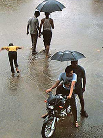 Low lying area of the city flooded with rain water in Patiala