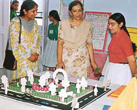 A model on display at the annual exhibition of Blossoms School in Patiala on Sunday