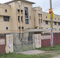 Posters outside the main gate of the hostel of State College of Education in Patiala.