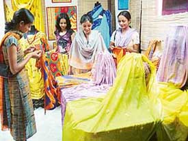 The exhibition ‘Vivid India’ where students of NIFD displayed their collection.
