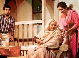 A scene in the play Begum Jaan, directed by Nadira Zaheer Babbar, at Mohali on Monday.