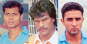 Dilip Tirkey, Dhanraj Pillay and Deepak Thakur