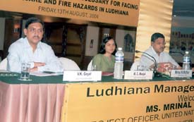 Participants during a seminar on disaster management organised by the Management Association in Ludhiana
