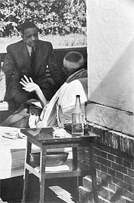 Gandhi in Birla House, a day before his assassination, Delhi, 1948