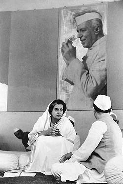 Indira Gandhi at a Congress Committee session, Jaipur, 1966